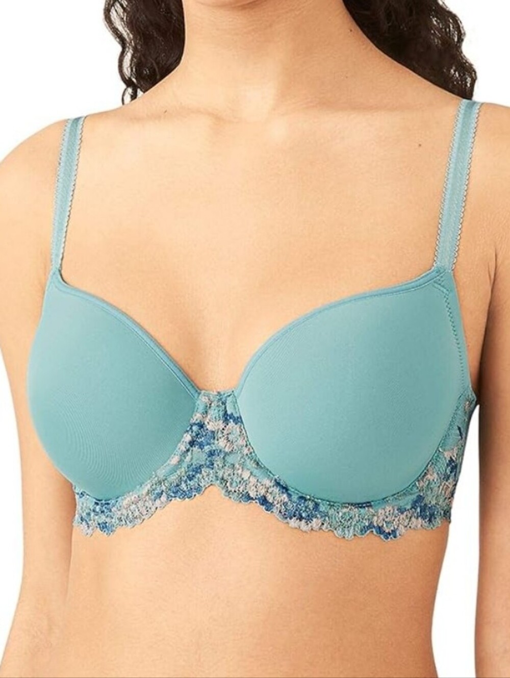 Wacoal Embrace Lace Contour Underwire T-Shirt Bra Bristol Blue, 36G